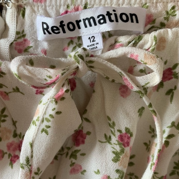Reformation Ditzy Floral Milkmaid Puff Sleeve Mini Dress Size 12 Cottagecore - Picture 10 of 10